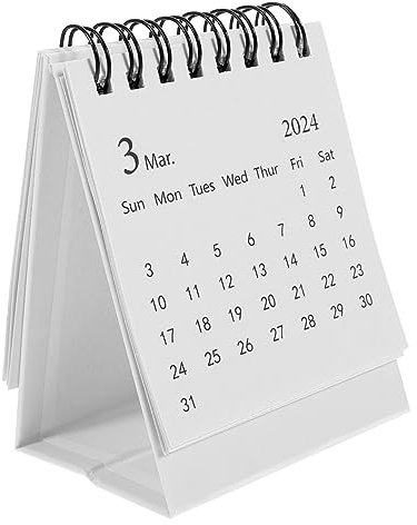 EXCEART Dekorativer Mini-tischkalender 2024 Englischer Kalender Für Büro Und Zuhause Stabiler Ständerhalter