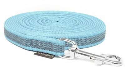 Mystique® Gummierte Schleppleine 12mm ohne Handschlaufe Standard Karabiner hellblau 5m