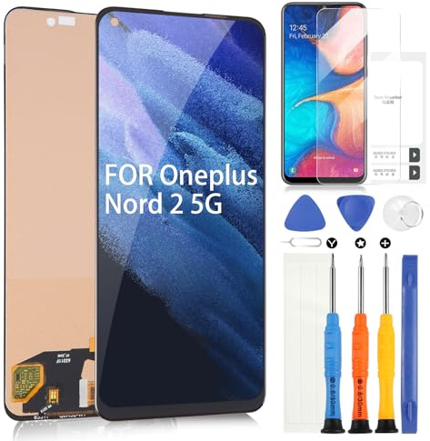 ARSSLY LCD Bildschirm für OnePlus Nord 2 5G LCD Display für OnePlus Nord2 5G 2021 DN2101 DN2103 Ersatz des Touchscreens Digitizer Full Assembly mit Werkzeugen (Schwarz)