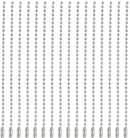 sourcing map 50Pcs Ball Beads Chain,Silver Bulk Tag 4.72inch Long Metal Chain for Tag Making DIY Crafts Hanging Decoration