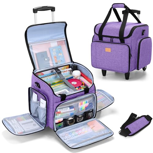 Luxja Trolley Lehrertasche, Aktentasche für Damen und Lehrer, Arbeitstasche für Büro und Schule, Lila