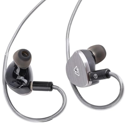 Jectse In-Ear-Gaming-Kopfhörer, 12-mm-HiFi-Ohrhörer mit Dynamischem Treiber, IEM-Ohrhörer mit Abnehmbarem Kabel, PET-Membran-EQ-Einstellung (BQ10 Typ C mit Mikrofon)