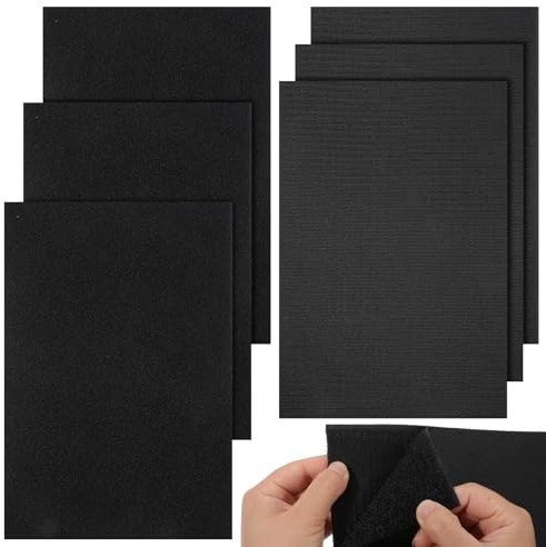 LIQWEI 8 stycken kardborrband för sömnad, 20 x 30 cm kardborreband för sömnad svart kardborreband brett för tyg textilier kläder kudde skor