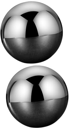VANZACK Piedras de Hielo Redondas de Acero Inoxidable 304 Reutilizables Tamaño 55 MM Juego de 2 Unidades para Enfriar Vino y Whisky sin Sabor Seguro para Bebidas