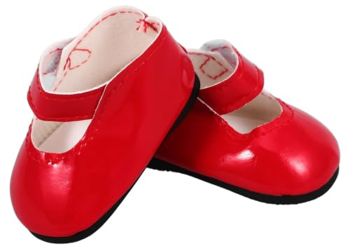 Parliky Scarpe per Bambole Rosse in Pu Miniatura per Bambine, Accessori Sostitutivi per Feste e Occasioni Speciali, Design Elegante e Funzionale per 18 Pollici