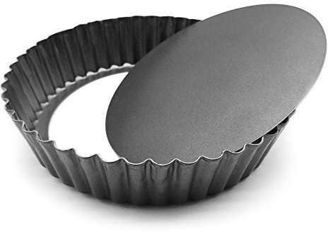 HOMOW Nonstick Tart Tin with Removable Bottom, Heavy Duty Removable Loose Bottom Quiche Tins, Pie Tin (24X5.4)