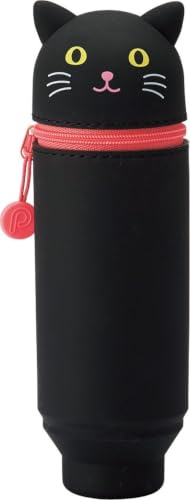 LIHITLAB PuniLabo A7712-3 Stifteetui, Stifthalter, 6,1 x 19,8 cm, schwarze Katze