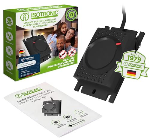 ISOTRONIC Mice Repeller/Rat Repellent 12V with Ultrasound for Car - Repels Mice, Rats, Dorman Sleeper