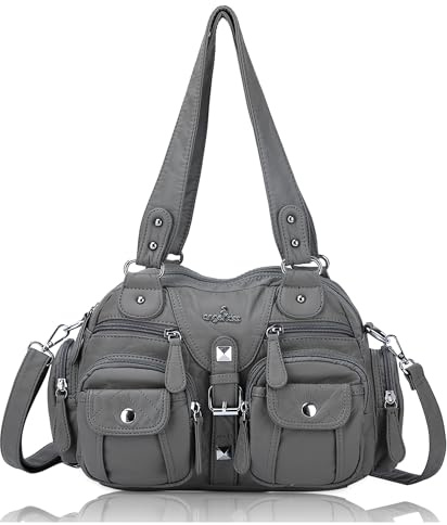 Angel Kiss Handtaschen, Umhängetaschen, Damen, Leder, große Kapazität, Umhängetasche, Damen, PU-Leder, mit verstellbarem Schultergurt, Messenger-Tasche für Büro, Shopping, Reise
