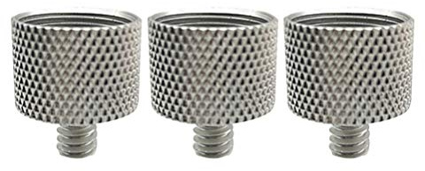 Mikrofon Schraubadapter 3 Stück 5/8 Zoll 1/4 Zoll für Mikrofonständer | Metall, Silberne Ausführung, Griffige Oberfläche, für Klemme und Stativ, Leicht und Auszudrehen