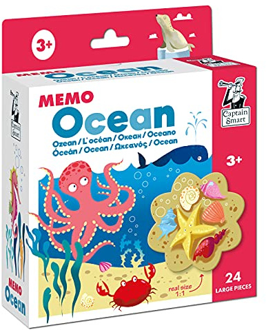 Captain Smart Lernspiel für Kinder Memo Ozean Natur Tiere Krake Ocean Spiel für 3 Jahre alte Jungen & Mädchen 2+ Spieler Puzzle Lernspielzeug Geschenk für Kinder 3-9 Jahre