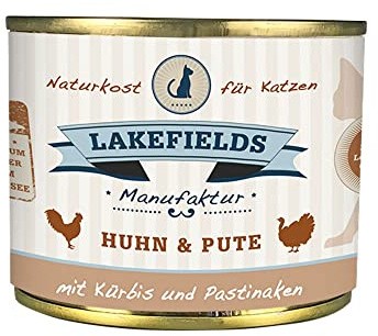 Lakefields MANUFAKTUR Nassfutter MENÜ Huhn UND PUTE 69% Fleischanteil für Katzen, Größe:12 x 200 g