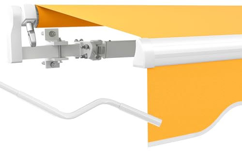 paramondo Gelenkarmmarkise Basic 2000 Markise Sonnenschutz Sichtschutz für Balkon & Terrasse, Vollständig zusammengebaut, 300 x 250 cm (Breite x Ausfall), Uni Gelb