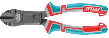 TOTAL - Alicate Reforzado de Corte Diagonal - 200mm - Para Alambre, Cables, Clavos o Tornillos - Resistente y Duradero - Mango Ergonómico Antideslizante - Fabricado en Acero Cromo-Vanadio