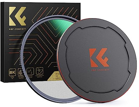 K&F Concept Nano-X Black-Mist 1/4 Filter 62mm Black Promist 1/4 Filter aus Optisches Glas mit 28-facher Nano-Beschichtung, Black Diffusion Filter 1/4 mit Metall Objektivdeckel