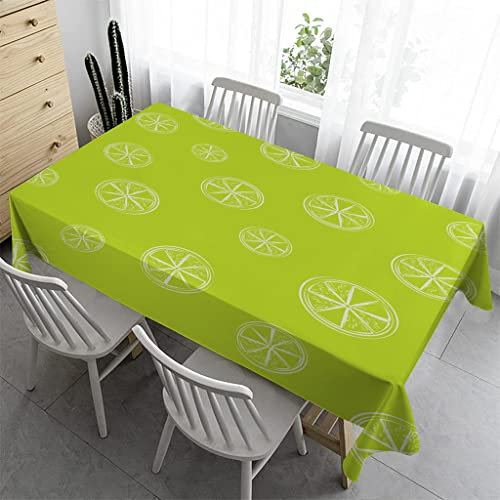 Syhi Qlty Outdoor Tischdecke 260 x 140 cm - Outdoor-Tischdecken Bierbank Tischdecke Geburtstag Wasserabweisender Stoff Tischdecke für Biertisch Draußen Party - Apfelgrüne Zitrone