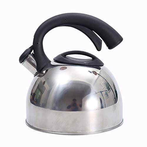 Bollitore a fischio per piano cottura in acciaio inossidabile, teiera teiera con manico antiscottatura Teiera da cucina per fornello a gas, fornello a induzione, 3 litri, bollitore portatile (Color :