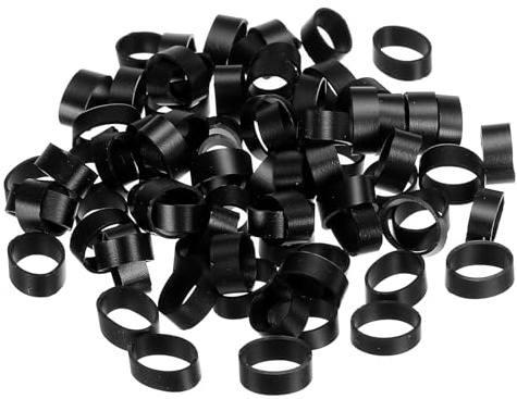 PATIKIL 50 Stück Silikon Elastische Ringe Rutschfest 1/2 Flach für Beutelwickel Schwarz
