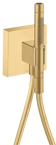 hansgrohe AXOR Starck ShowerCollection Porter unit 12 x 12, avec douchette à main 2 jets et flexible de douche, 12626250, Couleur: Brushed Gold Optic