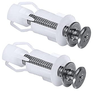 2 x WC-Sitzbeschläge und Befestigungen, WC-Deckel, Befestigungsscharniere, Schrauben, erweiterbare Nylon-Muttern für WC-Abdeckungen, Sackloch-Armatur, WC-Ersatz-Set