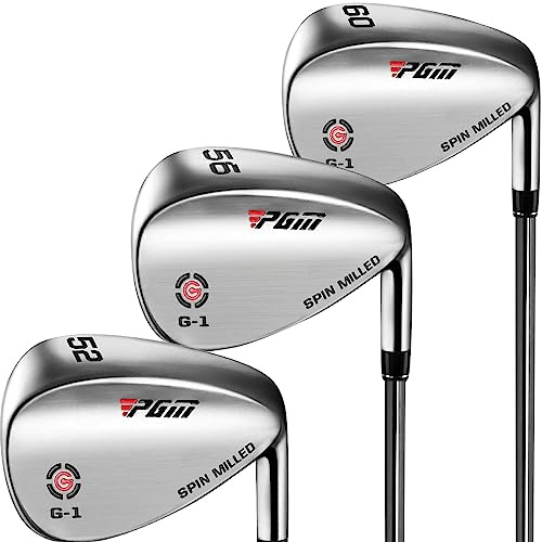 PGM Golfkeil für Damen und Herren – 52/56/60 Grad Spaltkeil Sandkeil Lob Wedge rechte Hand – niedriger Schwerpunkt – gefräste Fläche für mehr Spin – leicht aus dem Bunker zu entkommen