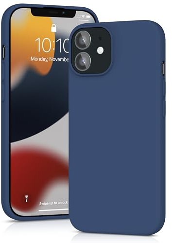 YATWIN Silicone Case for iPhone 12/12 Pro, Soft-Touch, Shockproof, DustProof, Antiskid Full Body Armour Phone Cover for Apple iPhone 12/12 Pro - Dark Blue