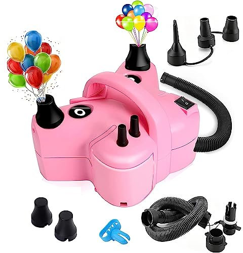 JOSBY Bomba de Globo portátil de Doble Boquilla eléctrica, Bomba de Aire de 600 W, inflado/desinflado rápido, para decoración de Fiestas, Piscina Infantil, Piscina, Cama de Aire, Bote Inflable