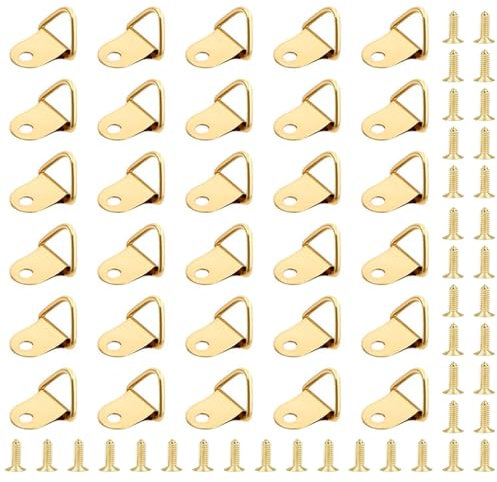 50 Pièces Crochet pour Cadre,Attache Tableau,Photo Anneaux Triangulaires Cadre,Support Murale Cintre avec 50 Pièces Vis Utilisé pour les Cadres Photo, Suspension de Décorations de Meubles