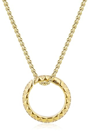 GAVU Herren Surfer Halskette mit silbernem Ringanhänger und Edelstahlkette