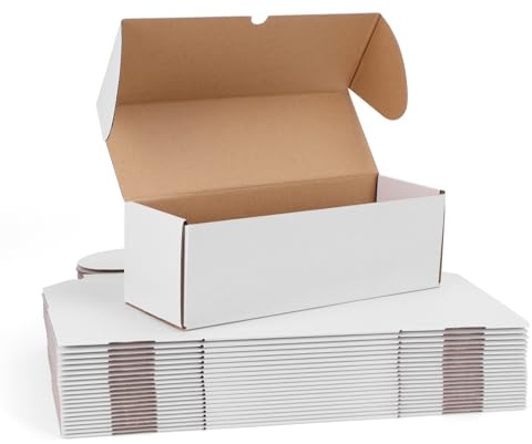 RLAVBL Scatola Cartone, Scatola per Spedizione,30.5x10.2x10.2cm, Scatola di Cartone Ondulate per Trasloco e Imballagio 25 Pezzi, Bianca