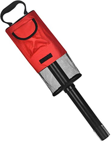 Golfball Retriever Abnehmbarer Reißverschluss Golfball Sammler großer Kapazität Golfball Röhrchen Sammler 70 Bälle Golf Shag Tasche Tragbares Hebegriff Golfball Picker rot