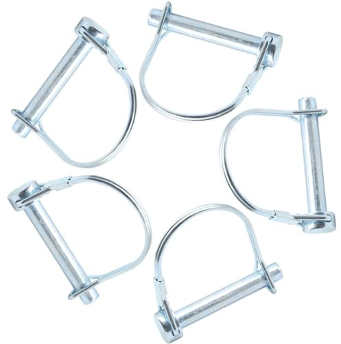 Ruidee 5 Pezzi Perno di Bloccaggio 8x50mm Heavy Duty Bloccaggio a Filo a Forma D Giunto di Sicurezza per Impieghi Perni di Blocco per Filo Pollice Perno di Accoppiamento di Sicurezza (DX/8x50mm)