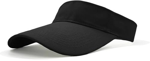 AHLPO Unisex Sonnenkappe Damen Herren, Einstellbar Visor Cap Schirmmütze Atmungsaktiv und Schweißabsorbierend, Sommer Sonnenvisier für Golf Tennis Baseball Radfahren Outdoor (Schwarz)