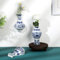 Qinyoung Chinoiserie - Juego de 3 jarrones de cerámica para Colgar en la Pared, de Porcelana Azul y Blanca, para Colgar Plantas, para Colgar en la Pared, jarrón Vintage para decoración rústica de