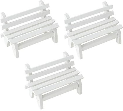 BCOATH 3stücke Teiliges Mini Holzbank Dekoration Handwerksornamente Für Garten Fotografie Requisiten Und Wohnaccessoires Einzigartiges Design Leicht Und Robust