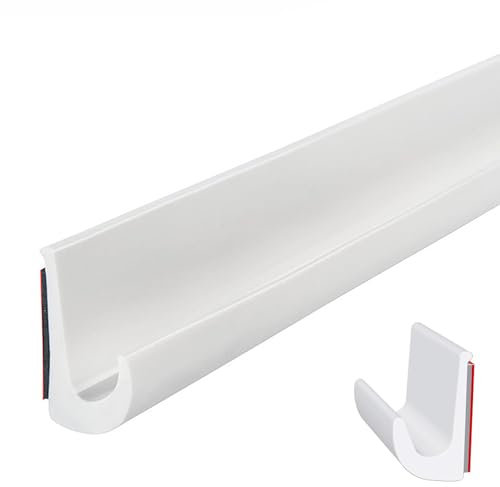 Inscrip Grondaie per camper, grondaia, grondaia, a forma di J, in PVC a forma di J, per auto, camion, camper, barca, auto, furgone, porta (bianco, 1 m)