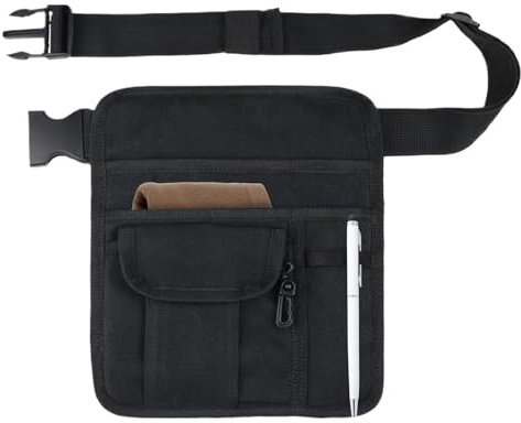 Bolsa de cintura para camarero - Bolsa de dinero para servidor de restaurante | Bolsa de delantal de restaurante con cinturón ajustable | Bolsa de delantal de camarera lavable con soporte para lápices