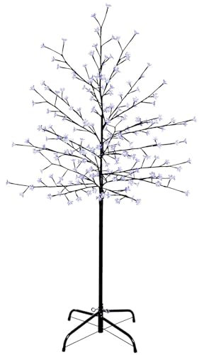 Árbol de luz LED con Flor de Cerezo Navidad Fiestas 120cm 1.2m 72 Leds Ideal Decoracion navideña festejos Eventos (Luz Blanca)
