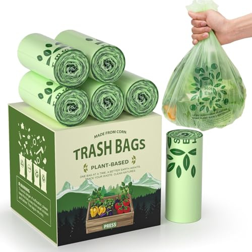 AYOTEE Small Compost Bags 2.6 Gallon Trash Bag, 150 Count Compostable Trash Bags 2.6 Gallon Compost Bag for Countertop Bin 1.3,2,3 Gallon, Small Waste Basket Liners for Bathroom Kitchen Office