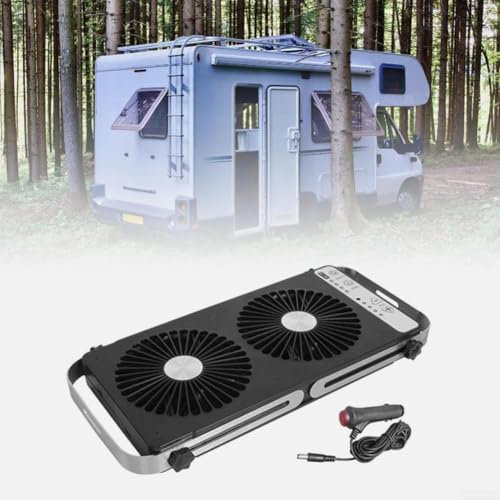 Ventilateur de fenêtre de toit pour camping-car, ventilateur de refroidissement polyvalent portable à double rangée, avec un fusible de surintensité, un indicateur d'alimentation et un câble de 3