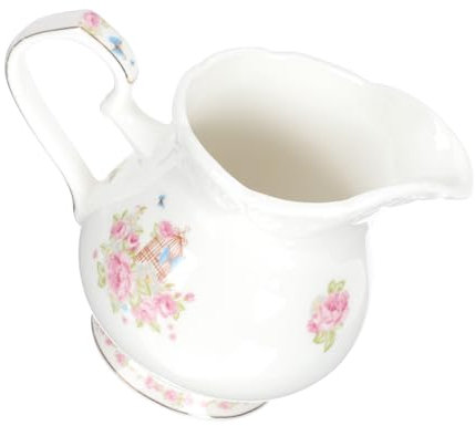 COLLBATH Milchkanne Tassen Silberner Milchkrug Mini-sahnekännchen Kaffeetasse Deckel Mini-milchkrug Mini- Kaffeesahne Maschine Getränk Tauchschalen Stroh Halter Sirup Keramik Weiß