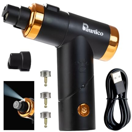 Pawtico Pro Dog Nail Grinder – Ergonomic Pistol Grip for Precision Control, Quiet 40dB Motor, LED Light, USB Rechargeable – Electric Pet Nail Trimmer for Dogs & Cats