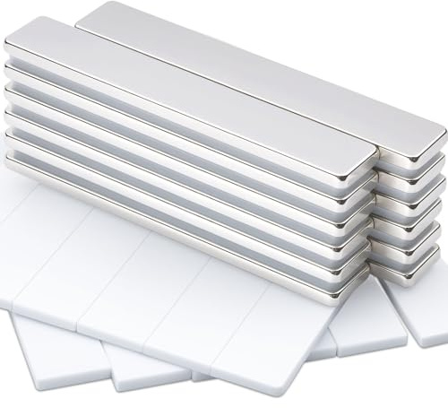 12 Stück 60x10x3mm Magnete Stark, Neodym Magnete Extra Stark, Klein Rechteckig Magnet Mini Magneten für Magnettafel Whiteboard Kühlschrank Tafelmagnete Fotos Magneten