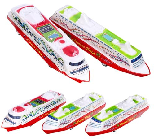 Supvox 1 Satz Schiffsmodell Boote- Für Modellschiff Dampfschiffmodell Spielzeugboot Zum Zurückziehen Schiebespielzeug Gleitendes Spielzeugdampfschiff Abs 5 Stück