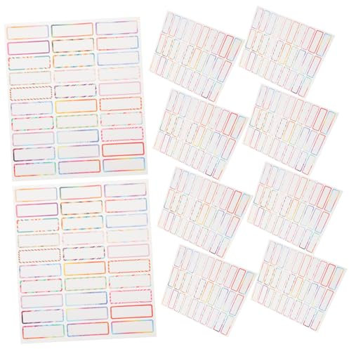 Gadpiparty 10hojas Pegatinas Nombre Etiquetas Adhesivas de Colores de Pegatinas Hogar Oficina para Clasificación de Archivos y Organizadores