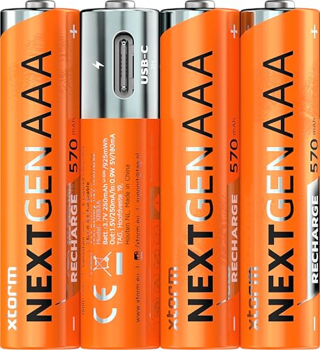 Xtorm NextGen Lot de 4 piles AAA rechargeables avec USB-C