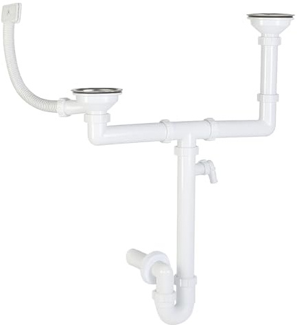 Siphon Doppelbeckensiphon Doppelsiphon Ø 40mm Geräteanschluss Überlauf Spülbecken