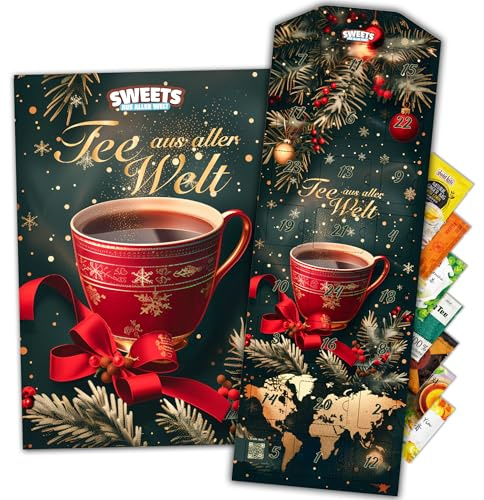 Deine Tee Weltreise mit 24 Tees aus aller Welt - Inklusive Herkunftsgeschichte zu allen Tees - Weihnachtsgeschenke Mit Früchtetee, Kräutertee, Gewürztee & mehr (XL)