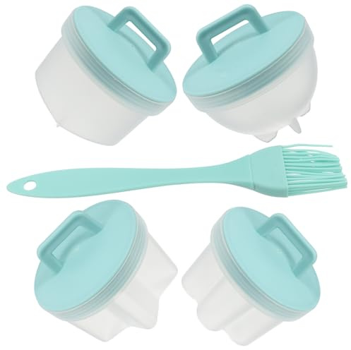 VANZACK 4 Pièces Moule à Œufs Plastique pour Cuisson Vapeur et Pochage Coquetier Antiadhésif Déjeuner Rapide Ustensile de Cuisine Multifonction