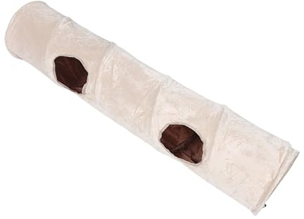 VANZACK Katzentunnel Spieltunnel aus Polyester mit Spielball Indoor Kleintiertunnel mit 2 Öffnungen Gemütlicher Rückzugsort und Aktivitätstunnel für Katzen